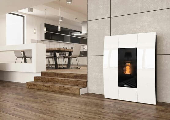 Poêle granules Bourgoin-Jallieu Compact Glass Morretti Design